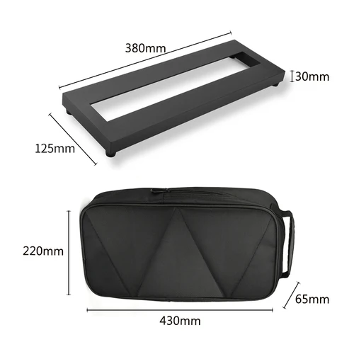 Imagen 2 del producto Tablero de Pedal de efecto de guitarra de tamaño pequeño, placa de Pedal de aleación de aluminio, bolsa de transporte de 15 × 4,9 pulgadas, accesorios de guitarra