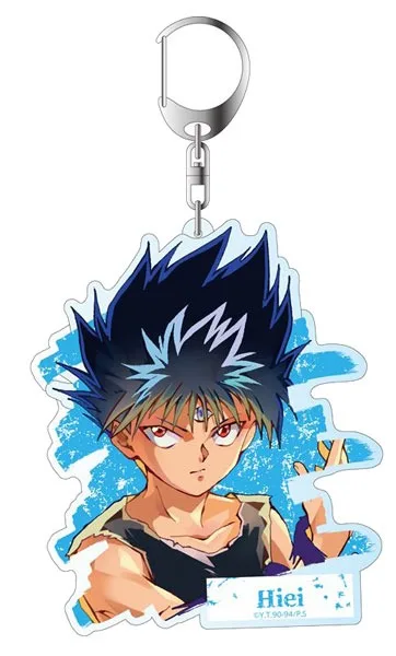 6cm Anime Fans Gifts Yu Yu Hakusho Acrylic Keychain Assembly HD Characte Hiei Kurama Yuusuke Urameshi Ornaments Friend Gifts