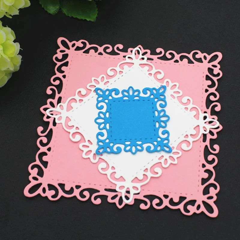 New Square Lace Metal Cutting Dies DIY Scrapbooking And Card Making Decorative Photo Album Crafts Stamps Embossing Stencils