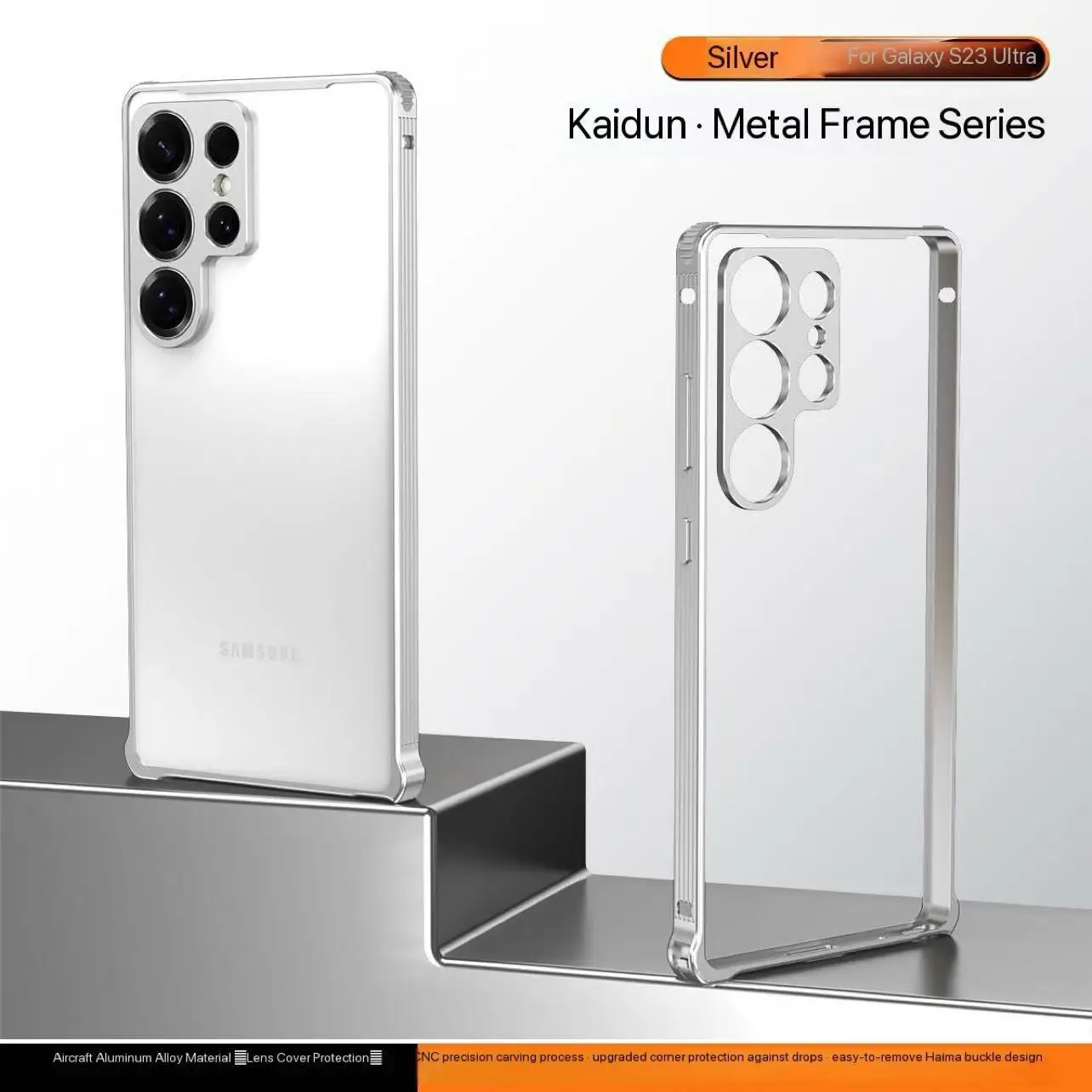 Rahmen Aluminium Metall Bumper Telefon Fall Für Samsung Galaxy A56 A36 5G S24 S25 Ultra Plus Stoßfest Wärmeableitung objektiv Abdeckung – Detail 1