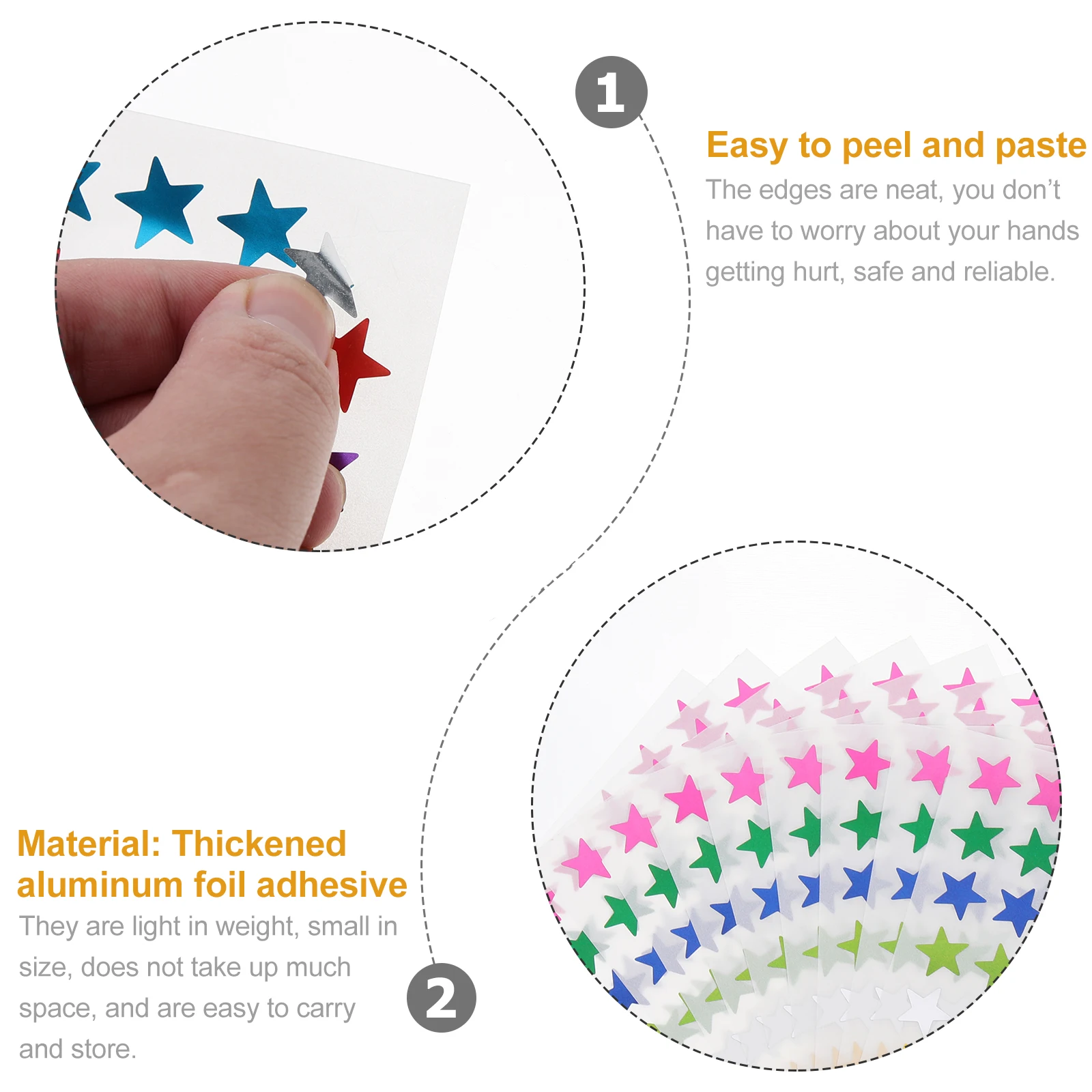 

30 Sheets Kids Reward Stickers Colored Star Decals Creative Planner Stickers for School Learning Motivation Tools Bright Star