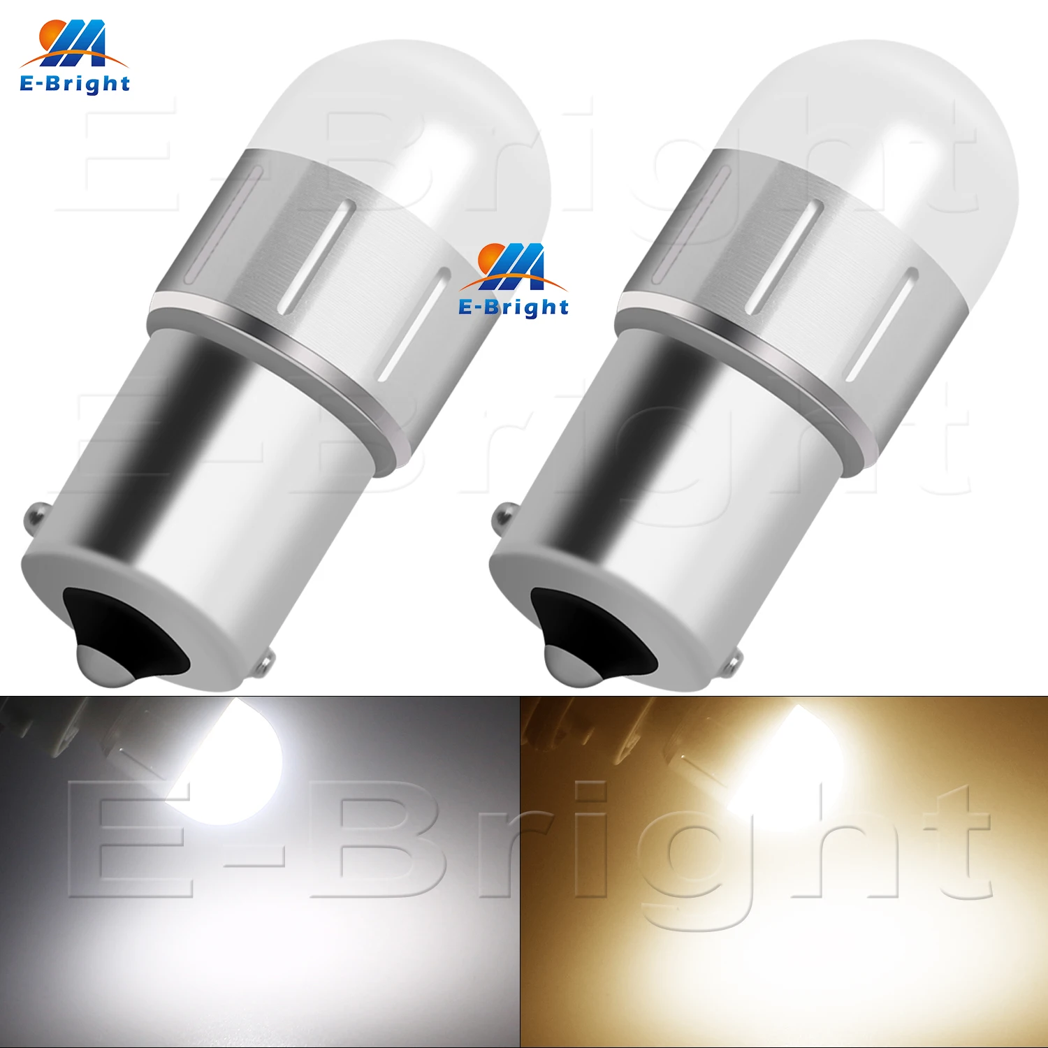 

10-30V AC DC P21W 1156 BA15S P21/5W BAY15D Led Bulb 2Pcs Outdoor RV Camper Car Backup Turn Signal Brake House Number Light White