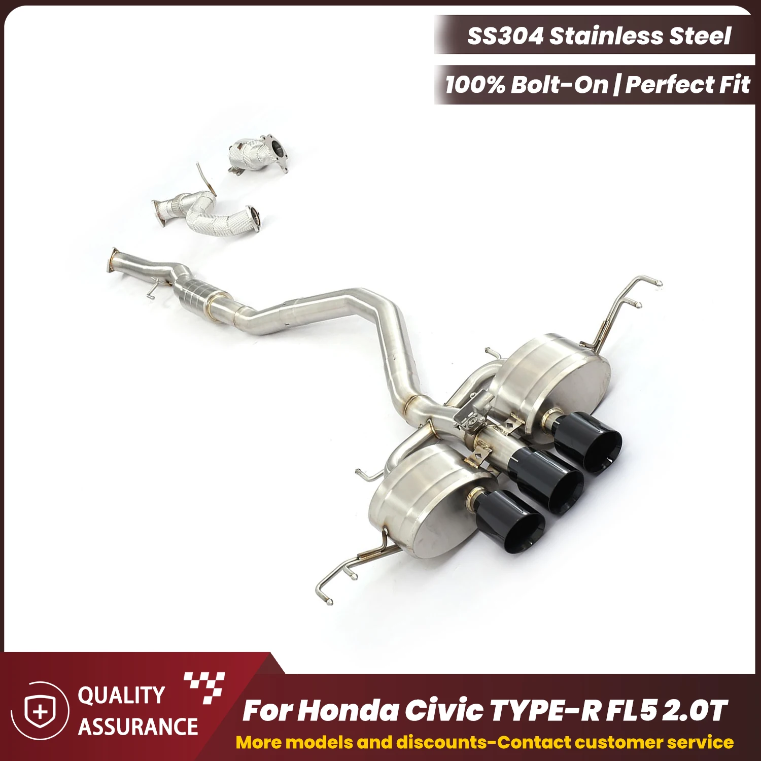

Aggressive Exhaust Sound ECCF Valved Catback Exhaust For Honda Civic TYPE-R FL5 2.0T Performance Upgrade Easy Installation ﻿