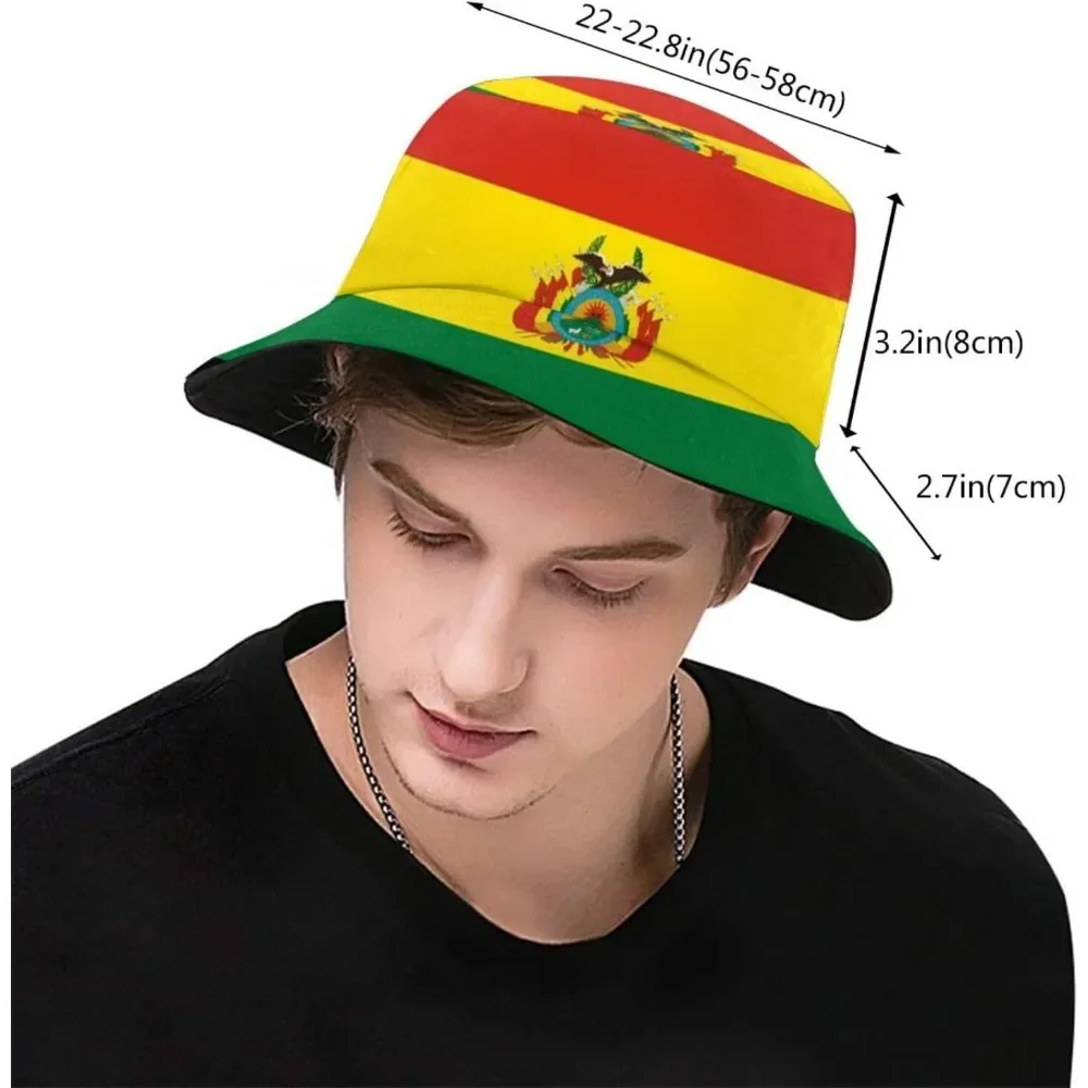 بوليفيا العلم صياد قبعة الهيب هوب Gorras الصيف للجنسين الطباعة قبعة بحافة في الهواء الطلق البستنة الشاطئ التخييم التنزه الصيد قبعات