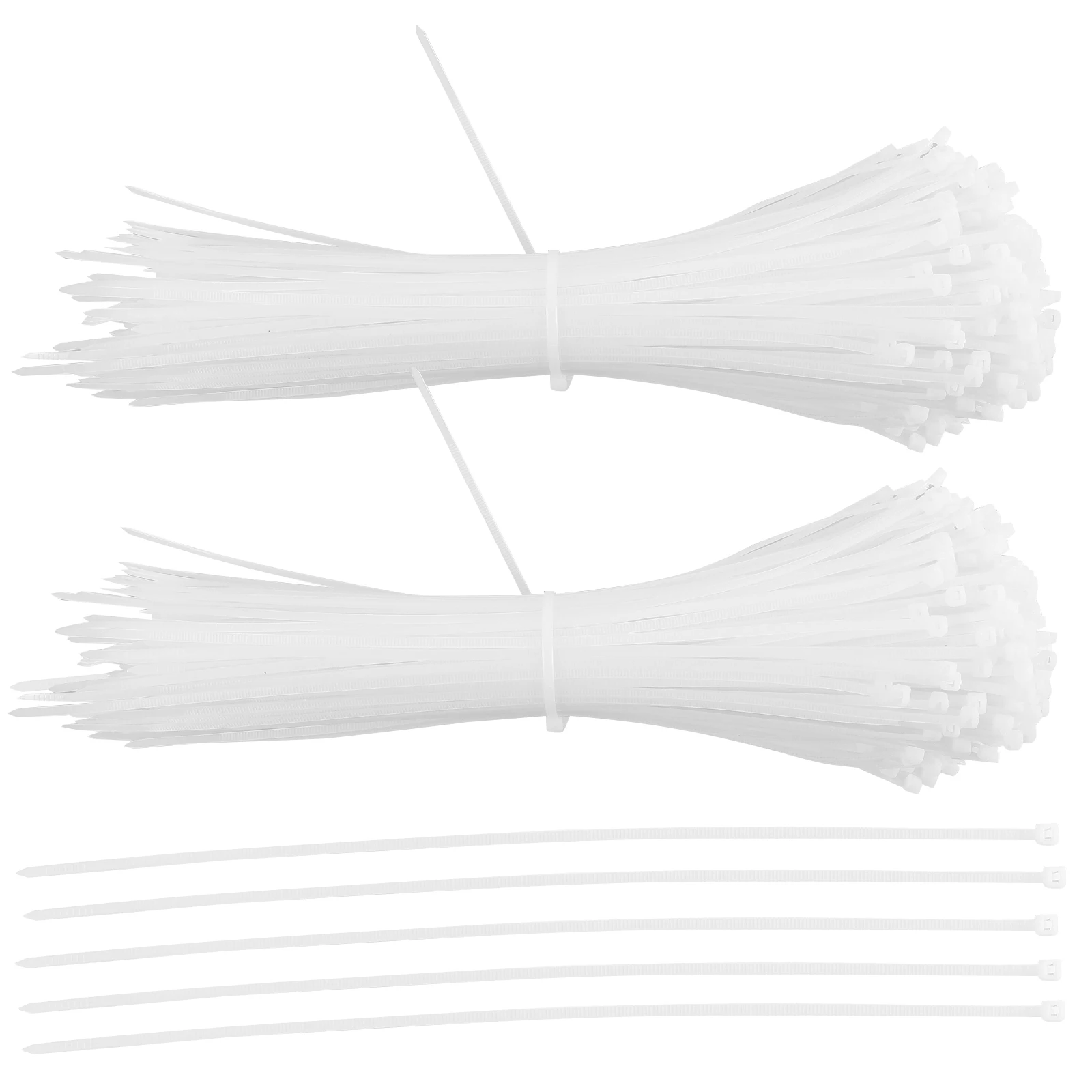 

300 Pcs Zip Ties Self-locking Nylon Garden Flexible Reusable Wraps Multipurpose Cable White Office
