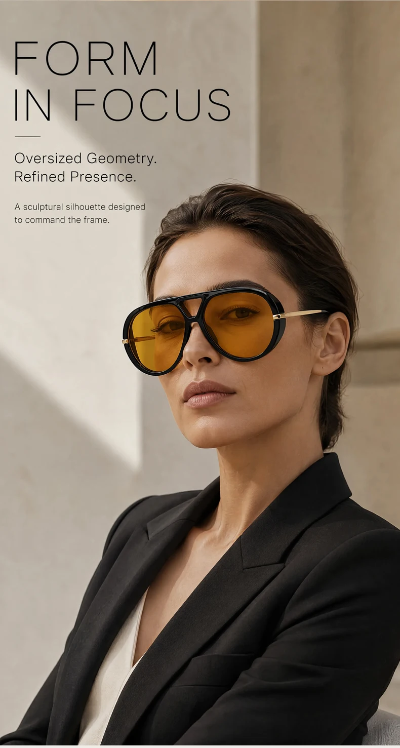 Übergroße Pilot Oval Punk Sonnenbrille Frauen Großen Rahmen 2025, Luxus Vintage Doppel Strahl Sonnenbrille Für Dame Outdoor Brillen UV400 – Detail 7