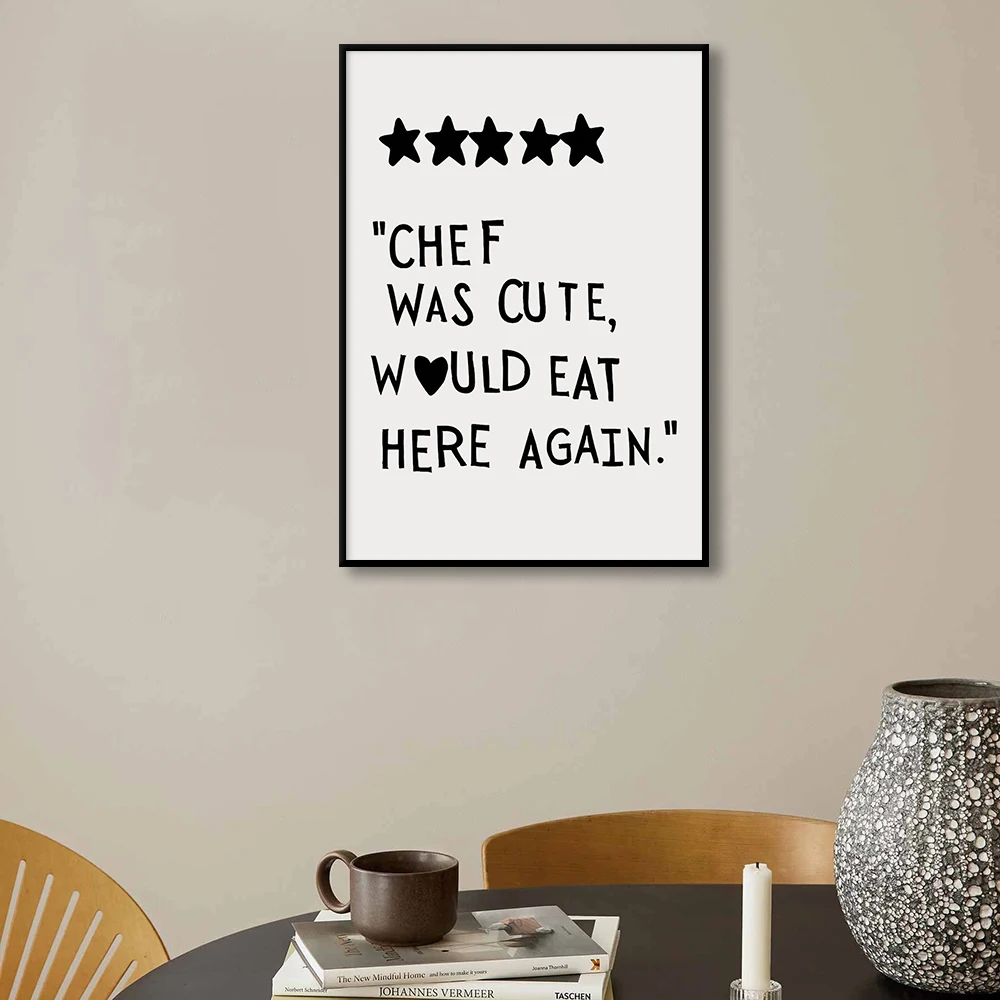Thanks For Coming Rules Chef Was Cute Quotes Poster Minimalist Gallery Wall Art Apartment Dorm Room Aesthetic Decor Canvas Print