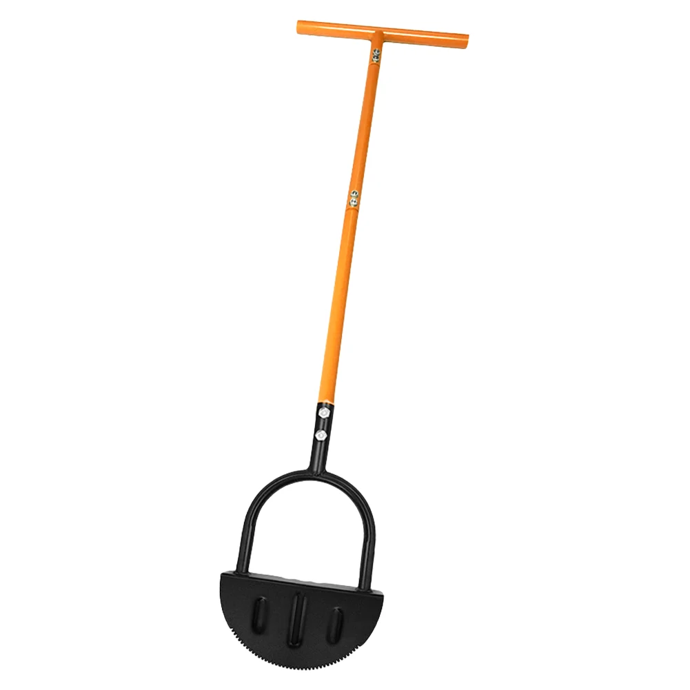 

Half Moon Lawn Edger with T-Grip Serrated Edger Lawn Tool Multi-Function Steel Lawn Shovel Long Handle for Sidewalk Grassland