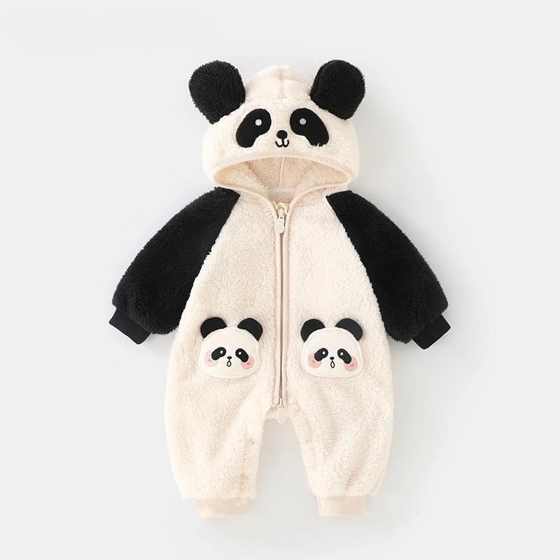 

Plush Panda Rompers Warm and Thick Plush Fashionable Autumn and Winter Cute and All-match Casual Rompers