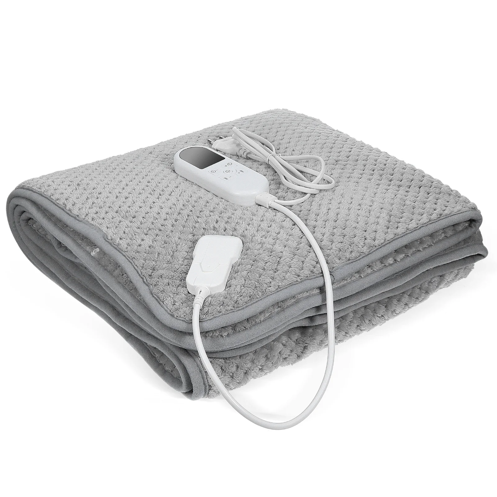 

Office Heated Blanket Electric Throw 150x80cm Gray Eu Plug Fast Heating 9 Heat Levels Warm Lap Pad Fall Winter Single Heated
