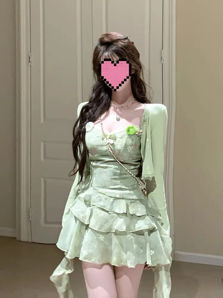 

Пышное летнее платье SYJ ujia с V-образным вырезом и длинными рукавами, повседневное, с завышенной талией, А-силуэт, для полных женщин