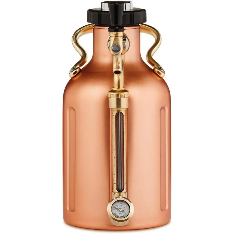 GrowlerWerks uKeg Carbonated Growler-Great Gift for Beer Lovers, 64 oz, Copper