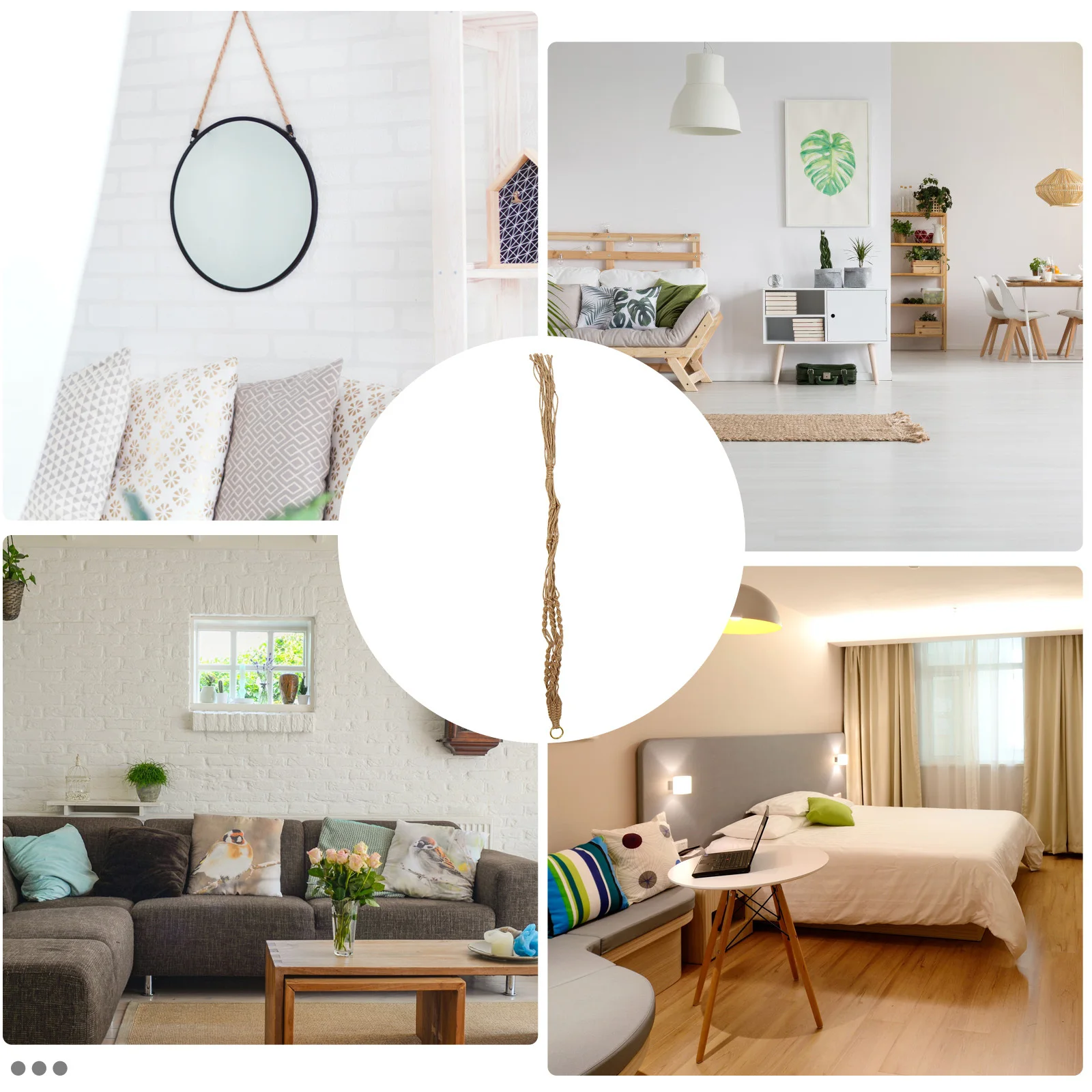 

2Pcs Hanging Flower Pot Basket Jute Rope Durable Flexible Plant Hanger Indoor Outdoor Balcony Garden Decoration