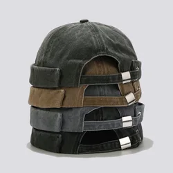 Retro Dome Beanie Hut für Männer und Frauen randlose Hüte Skull cap Docker Vintage verstellbare einfarbige Neuheit Baumwolle