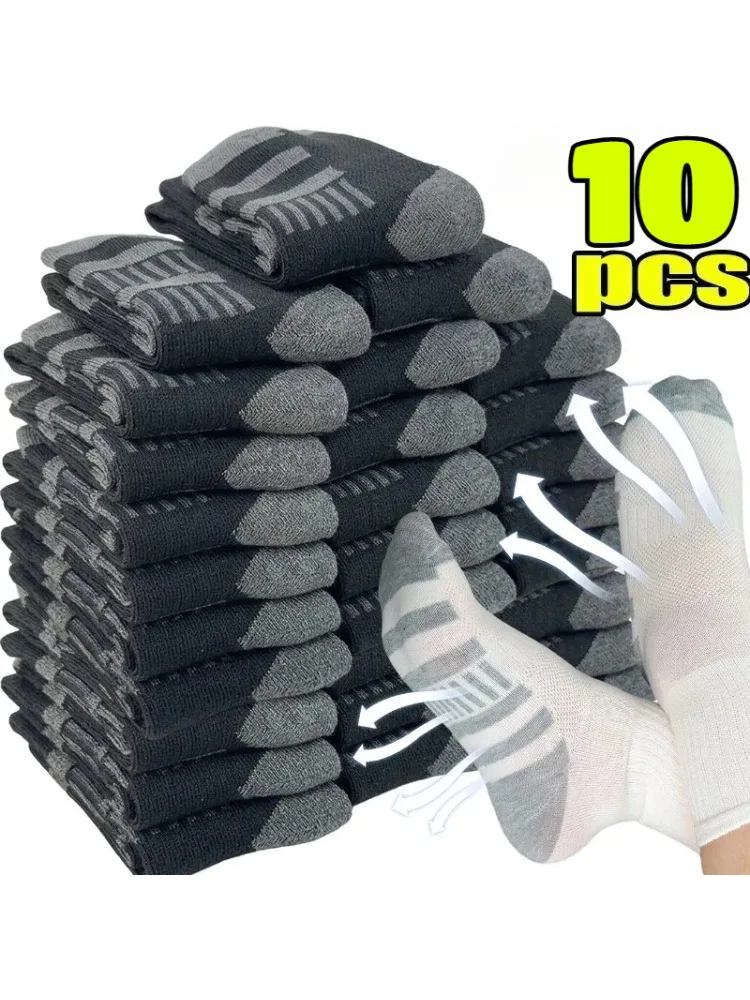 AliExpress NONE Running Socks for Men Moisture Wicking Athletic Socks Breathable Polyester Calf Sports Socks for Gym Training Cycling Outdoor