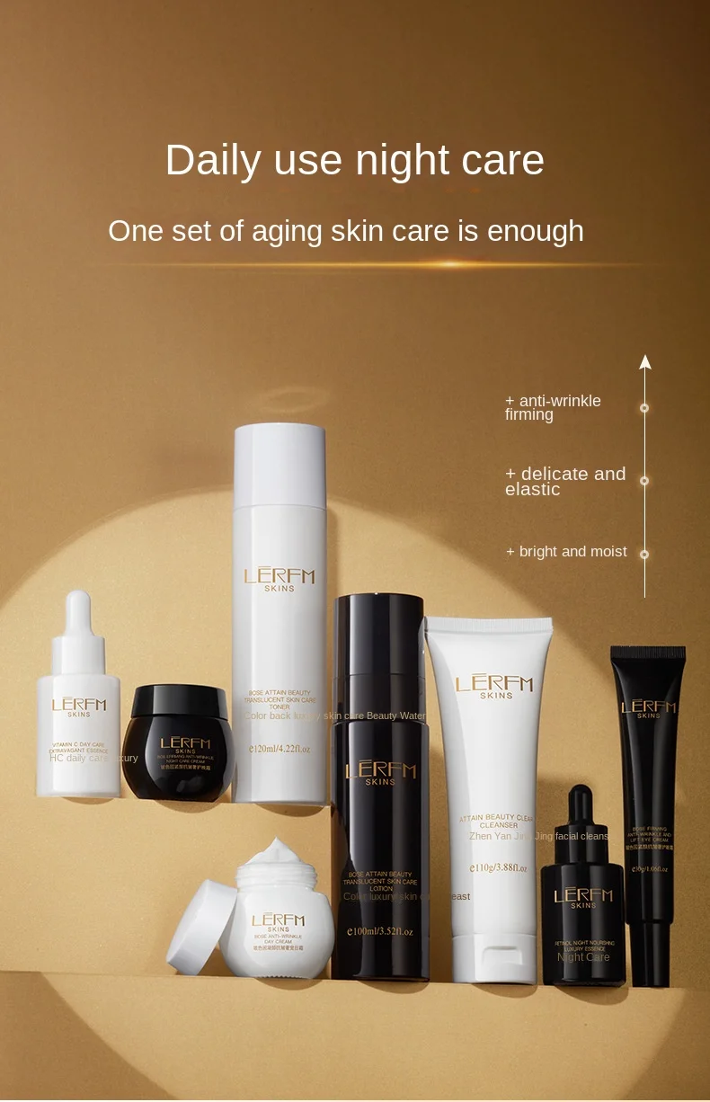 

LERFM Glass Tight Face Anti Wrinkle Luxury Skin Care Kit for Moisturizing and Moisturizing 8 pieces