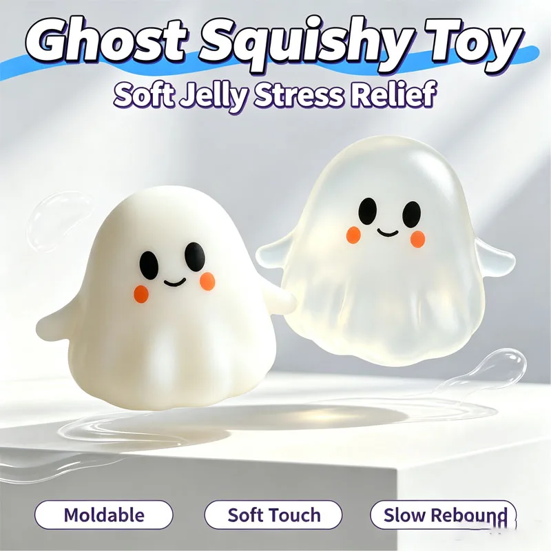 Neue Halloween-Formbare Niedliche Geister- & Dämonen-Quetschbälle, Gefüllt mit Kokosöl & Vaseline, Sensorisches Fidget-Gadget gegen Stress & Anspannung – Detail 2