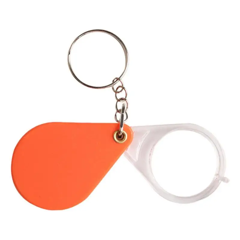 Pocket Magnifying Glass Old People Keychain Handheld Magnifying Glass Portable Orange Magnifying Lens For Old People Home