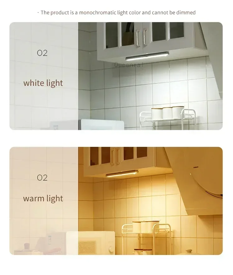 Xiaomi luz noturna com sensor de movimento recarregável luzes de tira sem fio led armário de cozinha lâmpada mesa cabeceira decoração quarto