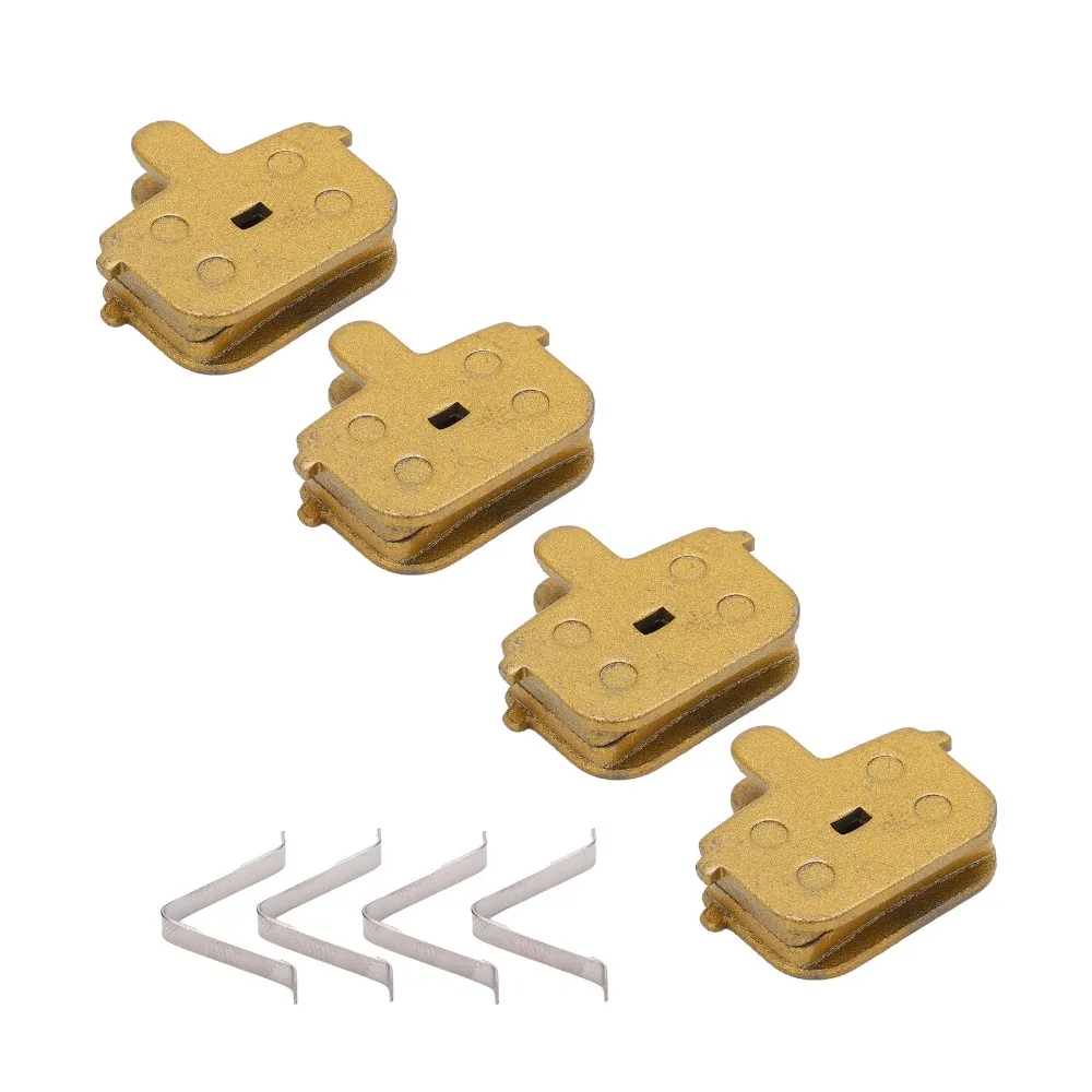 

4 комплекта цельнометаллических дисковых тормозных колодок на основе кетона, желтые с стопорным кольцом, велосипедные дисковые тормозные колодки, тормозные колодки для электрического скутера