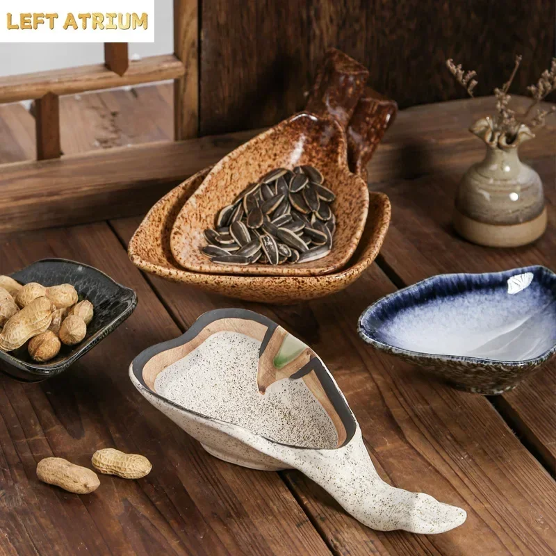 Japanese Restaurant Hotel Ceramic Tableware Sushi Sashimi Plate Cold Dish Plate Oyster Shell Dish Cuttle Fish Dish