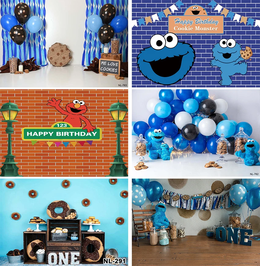 Boy 1st Birthday Photography Backdrop Cookies Child Newborn Backdrop Dark Blue Scene Baby Party Shower Portrait Background