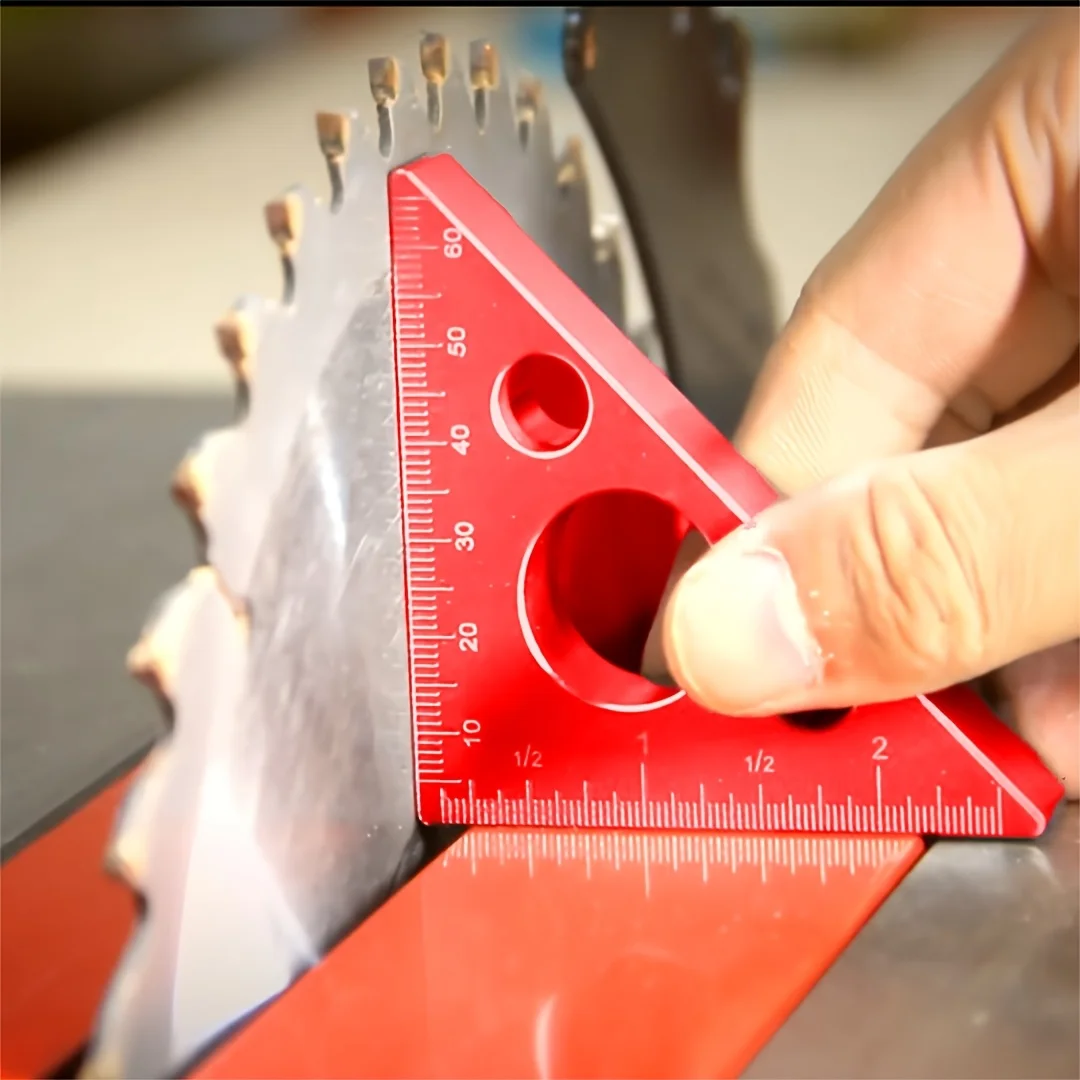Aluminum Alloy Triangle Ruler Woodworking 45/90 Degree Right Angle Square Machinist Carpenter Measuring Marking Gauge Tool