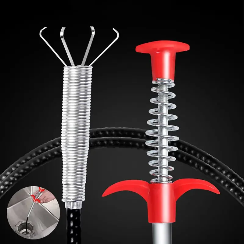 

Spring Pipe Dredging Toolunclog Drain Cleaning Products for Home Plumbing Snake Sewer Cleaning Hook Pipeline Blockage Cleaning