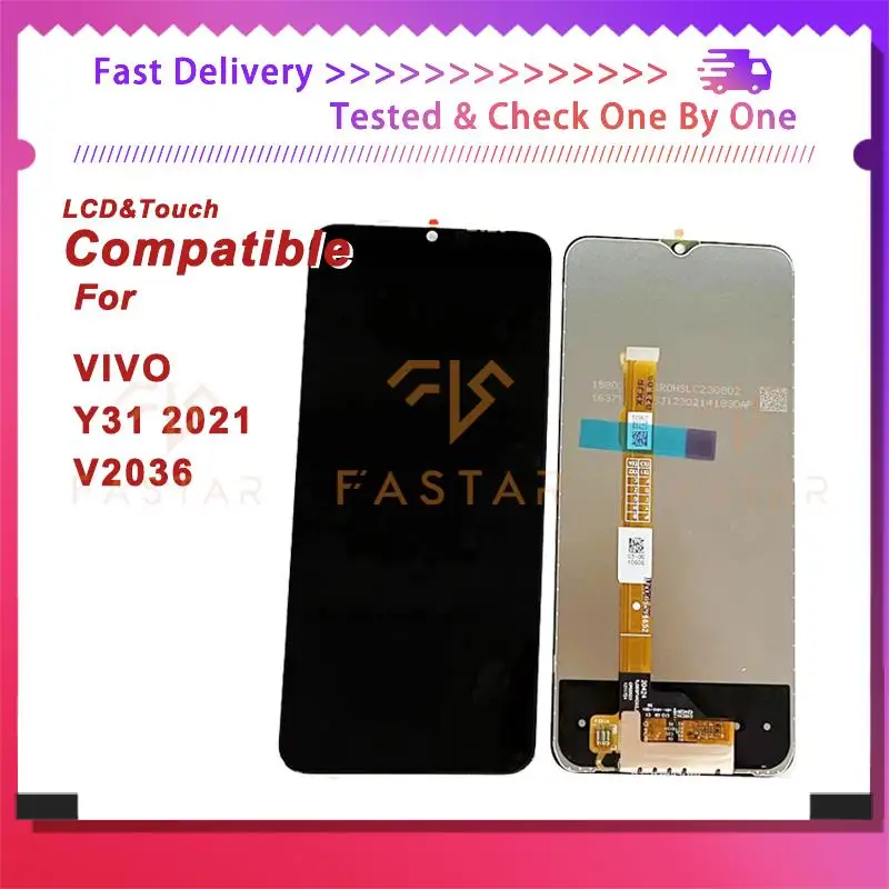 

6.58"Original For VIVO Y31 2021 V2036 LCD Display Touch Digitizer Assembly Replacement Phone Screen vivo Y31 2021 V2036 lcd