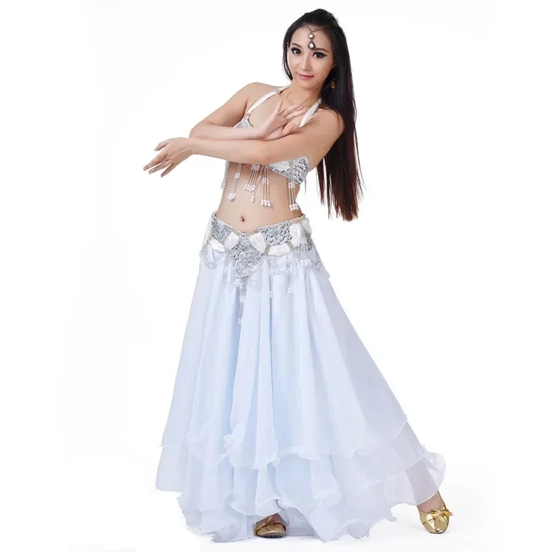 Stage Performance Costumes Oriental Belly Dancing Clothes Suit Bead Bra&belt&Skirt Belly Dance Costume Set danza del vientre