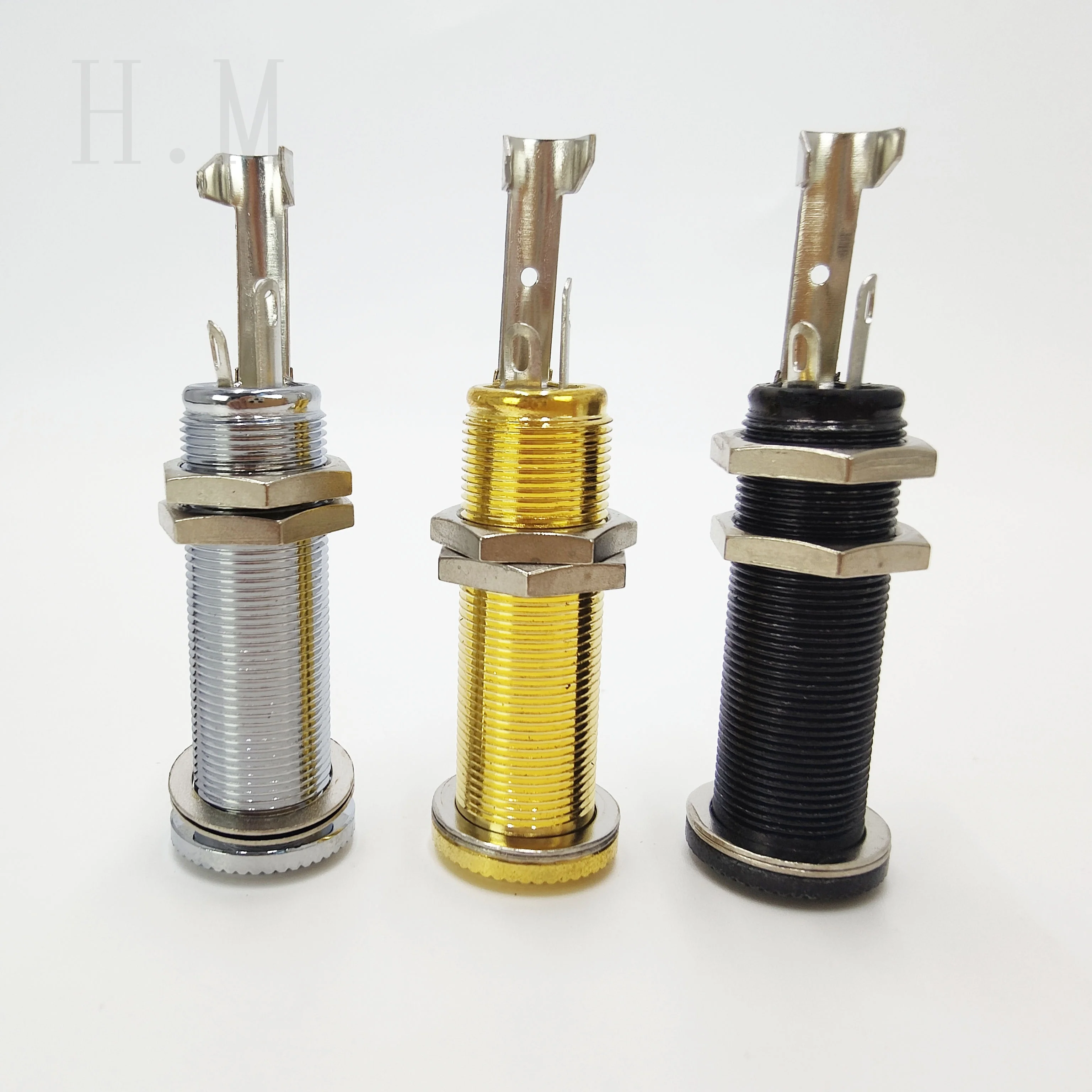 Threaded acoustic guitar long pin jack mono Cylinder Jack Output Input Plug Socket for Guitar Bass Pickup Guitar Accessories