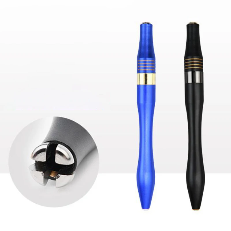 1pcs Luxury Permanent Makeup Accessory Blue Black Microblading Aluminum Alloy Tattoo Manual Pen For Fog Eyebrow Lips Cosmetic