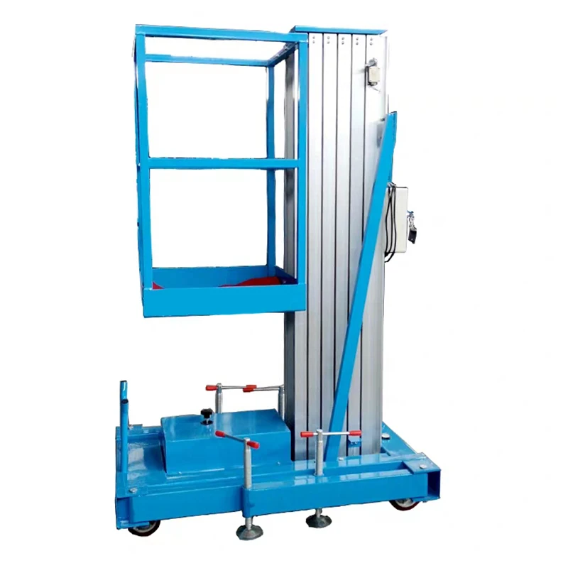 Portable Aluminum Self-propelled Single Mast Lift Vertical Man Platform Aerial Work for Indoor Outdoor Maintenance