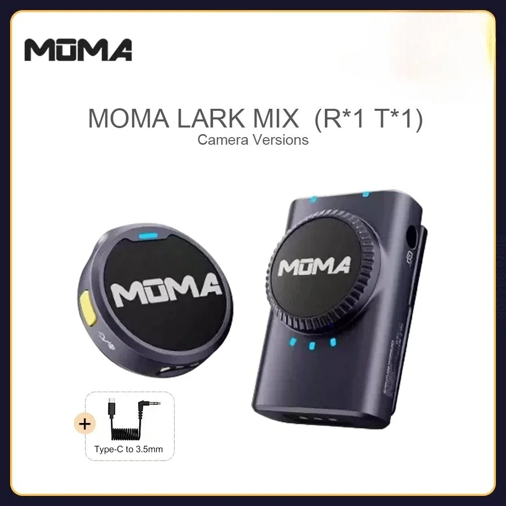 MOMA Microphone Lark MIX Button Collar Clip Magnetic Wireless Dual
