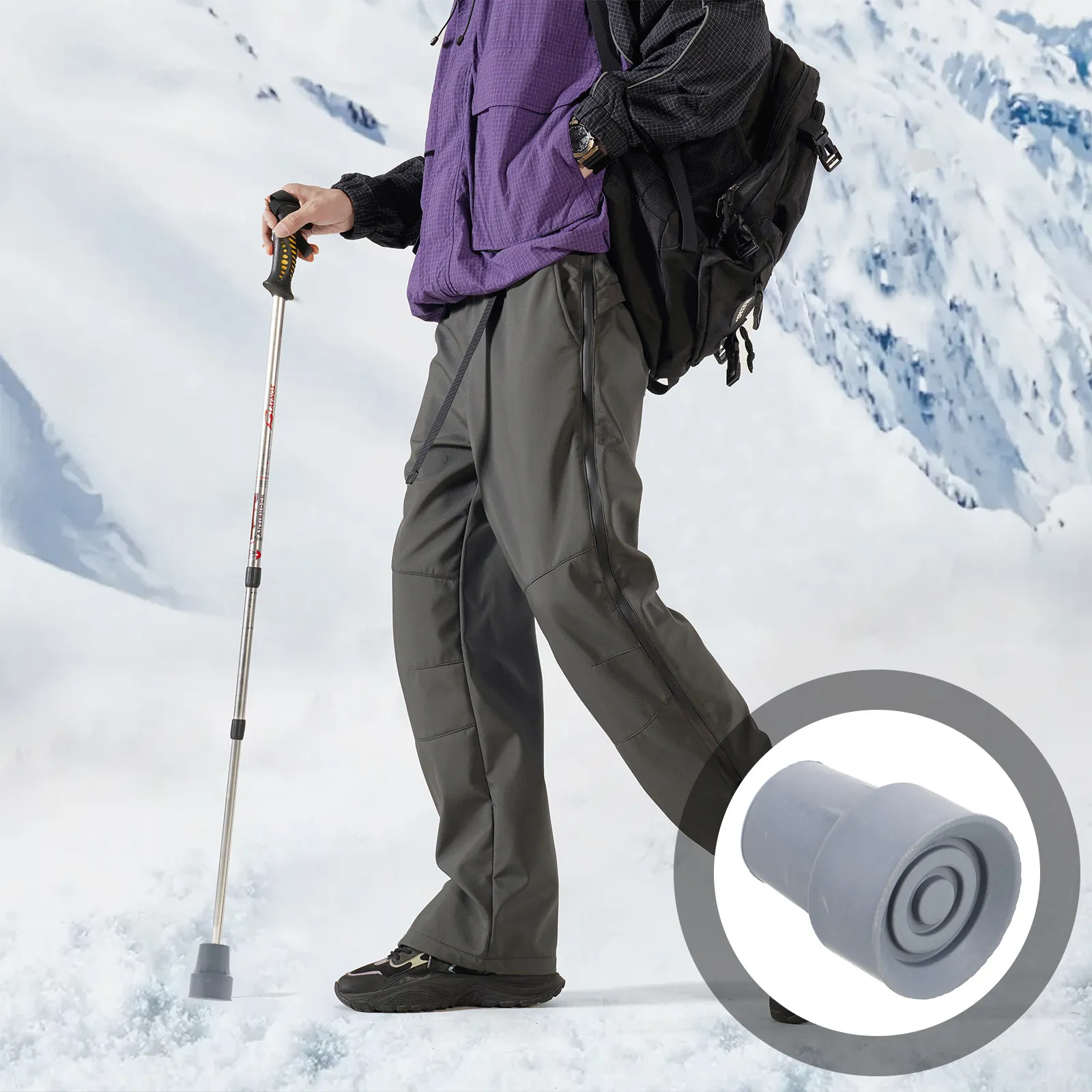

Rubber Cane Tips Replacement Non-Slip Base for Walking Sticks Crutches Walkers Outdoor Hiking Trekking Pole Foot Pad Protector