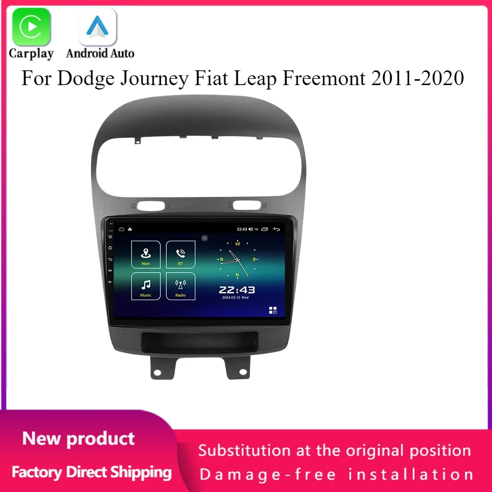 For Dodge Journey Fiat Leap Freemont 2011-2020 Android 14 Car Radio Multimedia Navigation Wireless Carplay Touch Screen Stereo