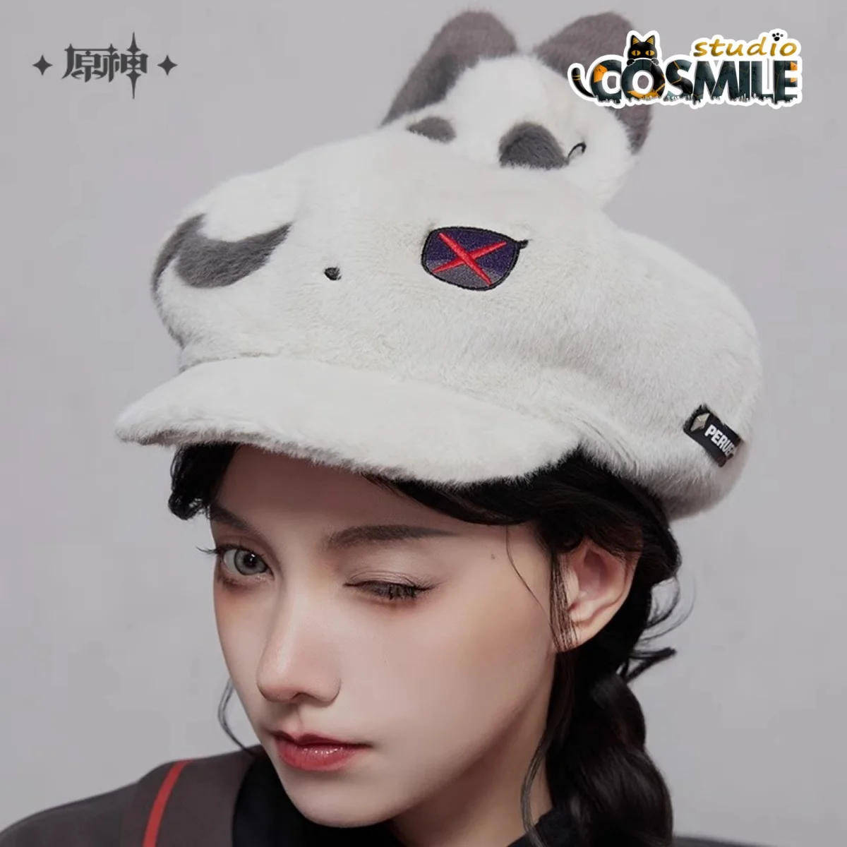 

Arlecchino Peruere The Knave Father ファデュイ Fatui Genshin Impact Cute Beret Rabbit Unisex Plush Hat CapCosplay Prop