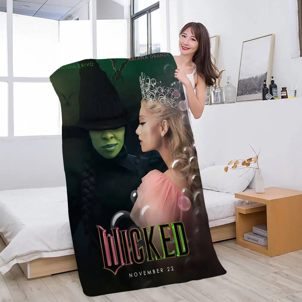 Wicked Movie Canvas Wall Art Print Anime Beach Swimming Towel Soft Absorbent Washcloth Children's Gifts for Kids Travel Camping