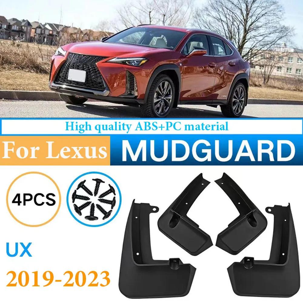 

4pcs New Car Accessories Mud Flaps For Lexus UX UX200 UX250h 2019-2023 Splash Guards Fender MudFlaps Front Rear Mudguards