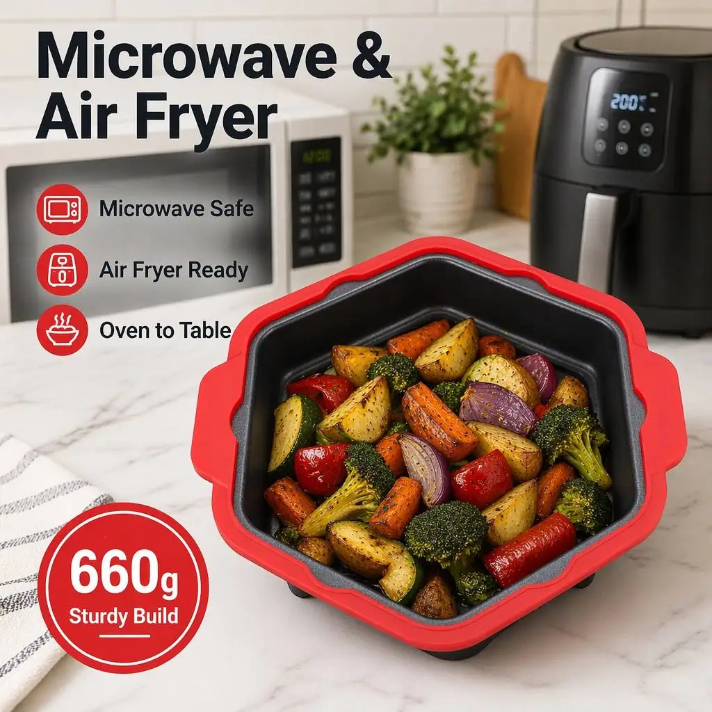 Microwave Cake Pan Non Stick Baking Mold with Transparent Lid Silicone Heat Resistant Baking Dish Microwave Bakeware for Cake