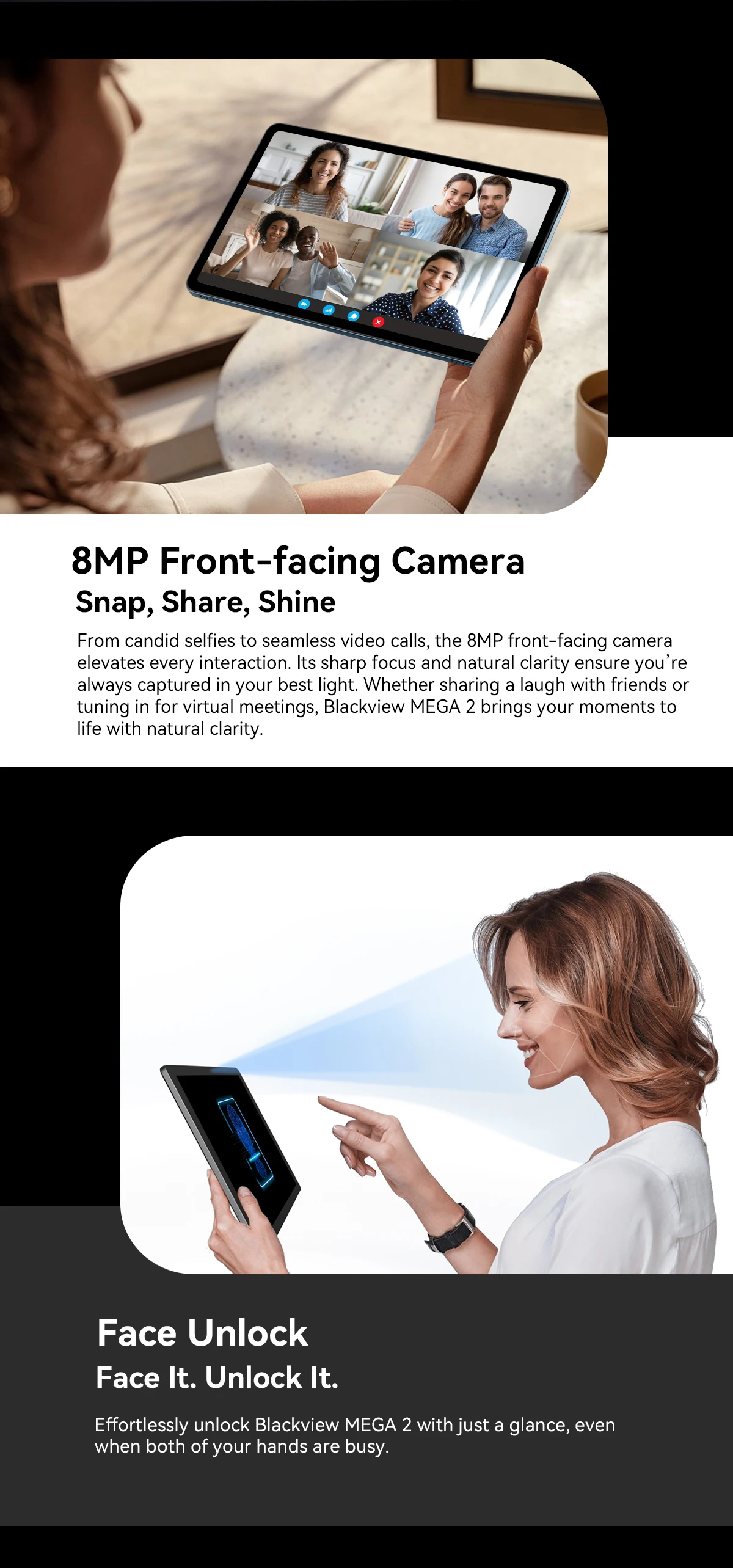 Blackview MEGA 2 Tablet PC Set With Keyboard Mouse Stylus 12'' 2K Display 12GB+24GB RAM 256GB ROM Android 15 Tablet 9000mAh