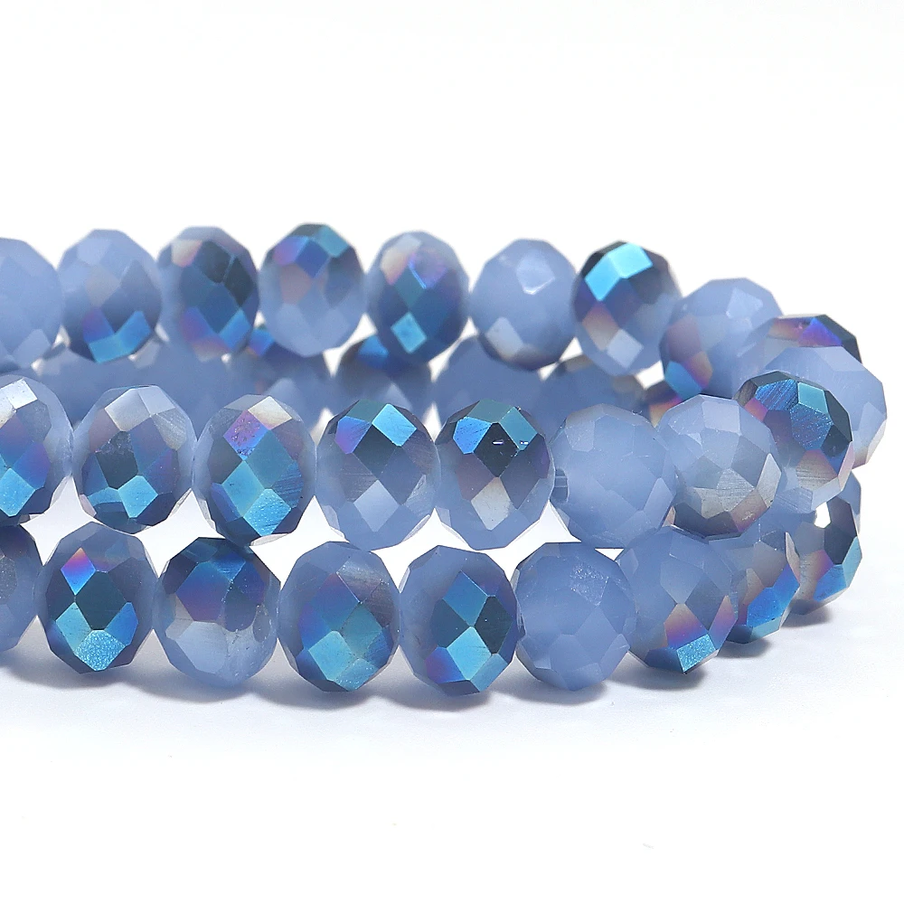 

Rondelle Faceted Glass Beads Colorful Loose Spacer Crystal flat Beads for Jewelry Making DIY Necklace Bracelet Accessories
