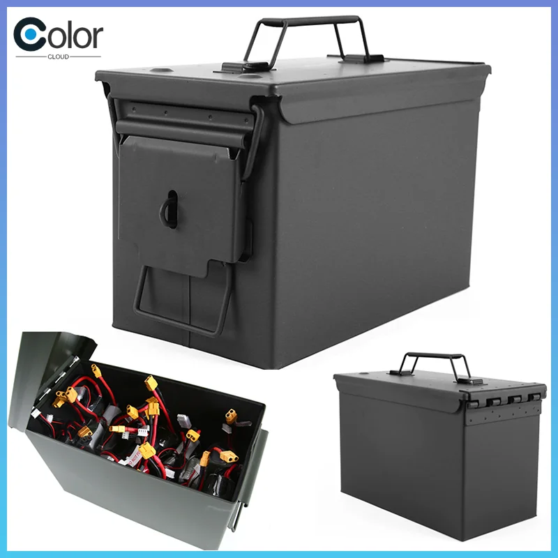 

Взрывозащищенная водонепроницаемая железная коробка для хранения литий-полимерных аккумуляторов для радиоуправляемых моделей самолетов, герметичный контейнер для хранения с опциональной застежкой-замком