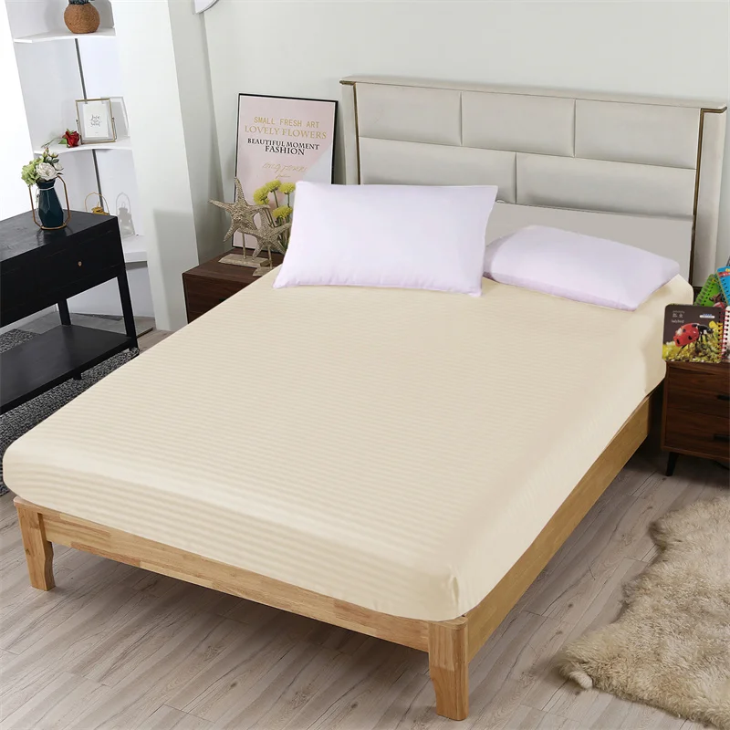 High End Natural Cotton Fitted Sheet With Elastic Mattress Cover Available In Special Sizes