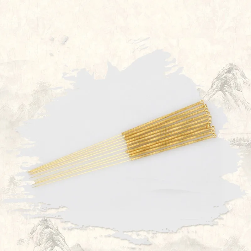 200pcs Non-Disposable Gold-plated Surface Acupuncture needle Sterilization Reusable Body Health Care Skin Beauty guasha