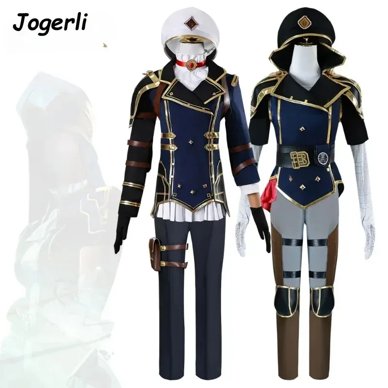 Jogerli Game LOL Vi Disfraces de cosplay para mujeres Tela Caitlyn·Kiramman Anime Traje de juego de rol Peluca Halloweenv; 6'h, 8;r.