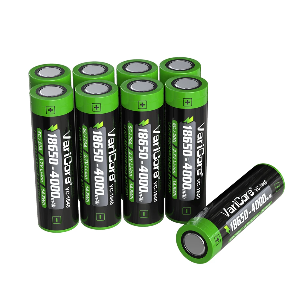 VariCore VC-1840 3.7V Li-ion 18650 Baterai 4000MAh 20A Catu Daya Debit Baterai Senter Lampu Depan Bank Daya Portabel