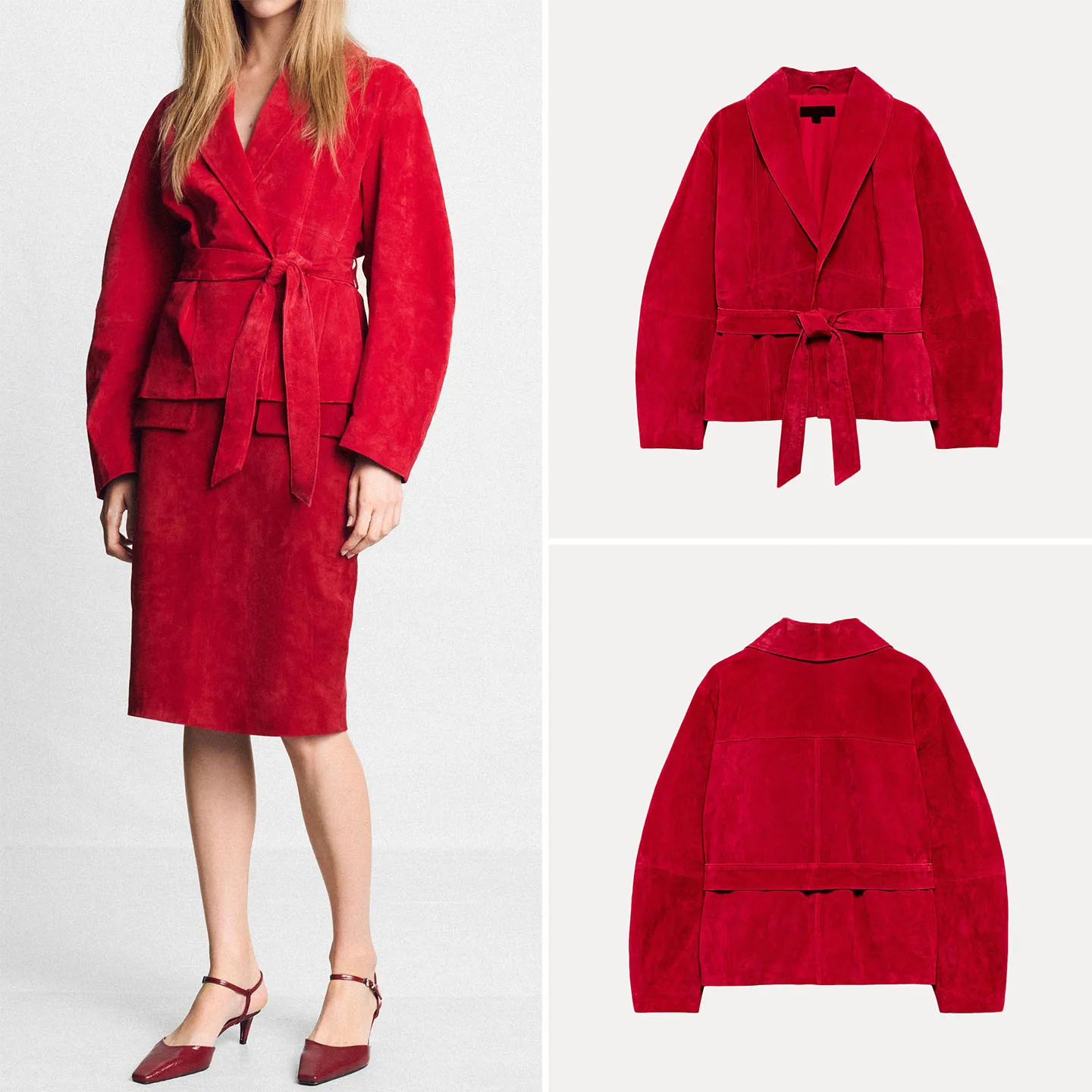 ZADATA Women's Long Sleeve Stand Collar Jacket Coat with Belt Autumn 2026 Personality Fashion Ladies Short Outerwear