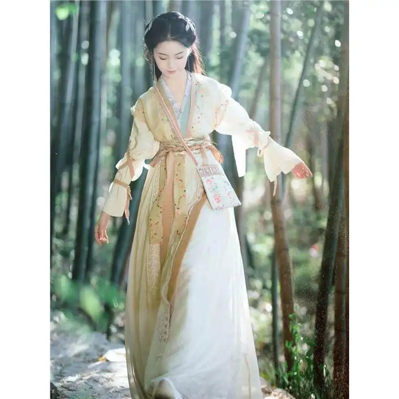 

Hanfu women's daily pair of pleated skirts, heavy industry embroidery temperament is small, fresh and cute