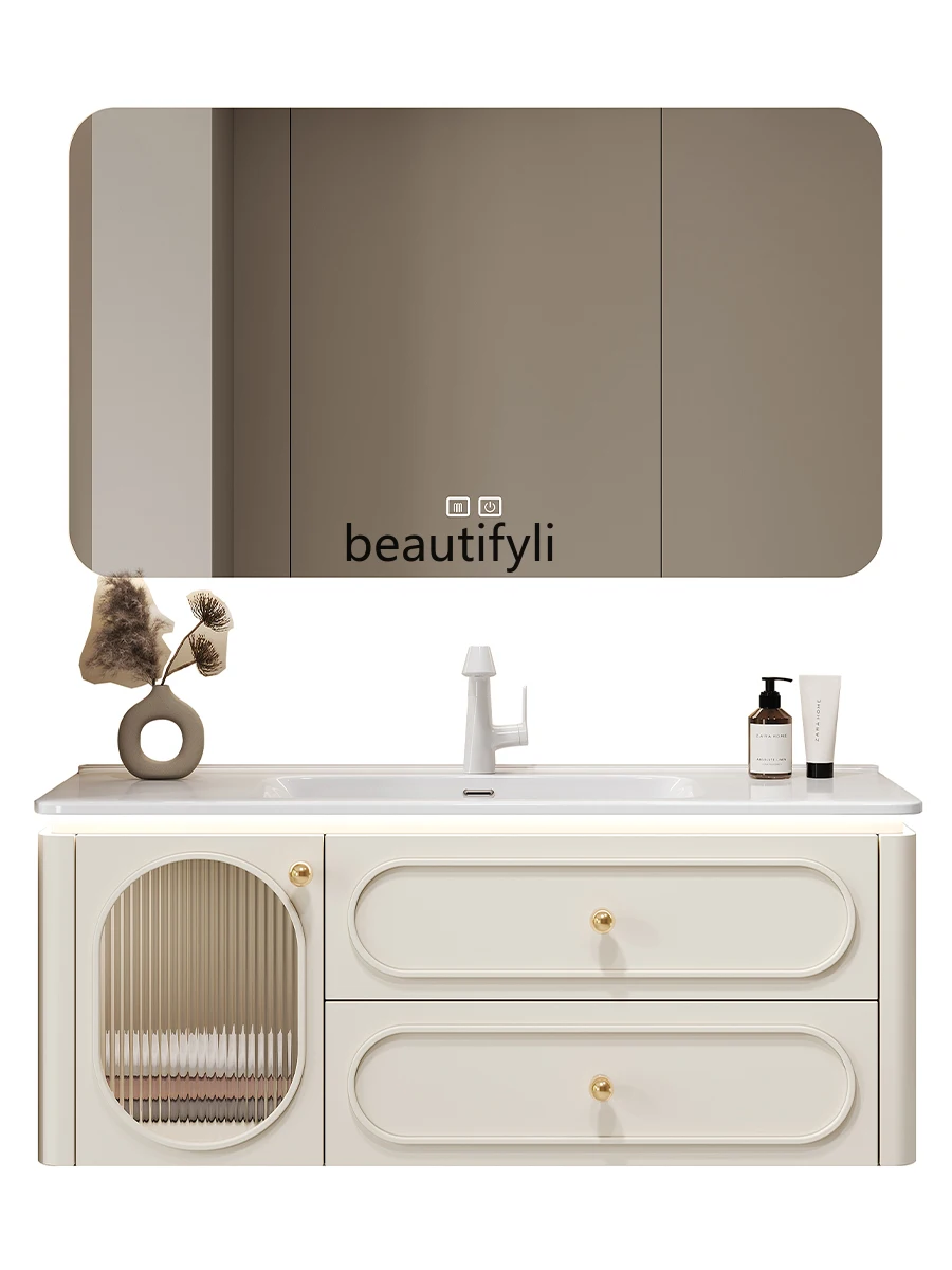 

French Style Bathroom Cabinet Combination Ceramic Whole Washbin Oak Hand Washing Washbasin Pool Washstand